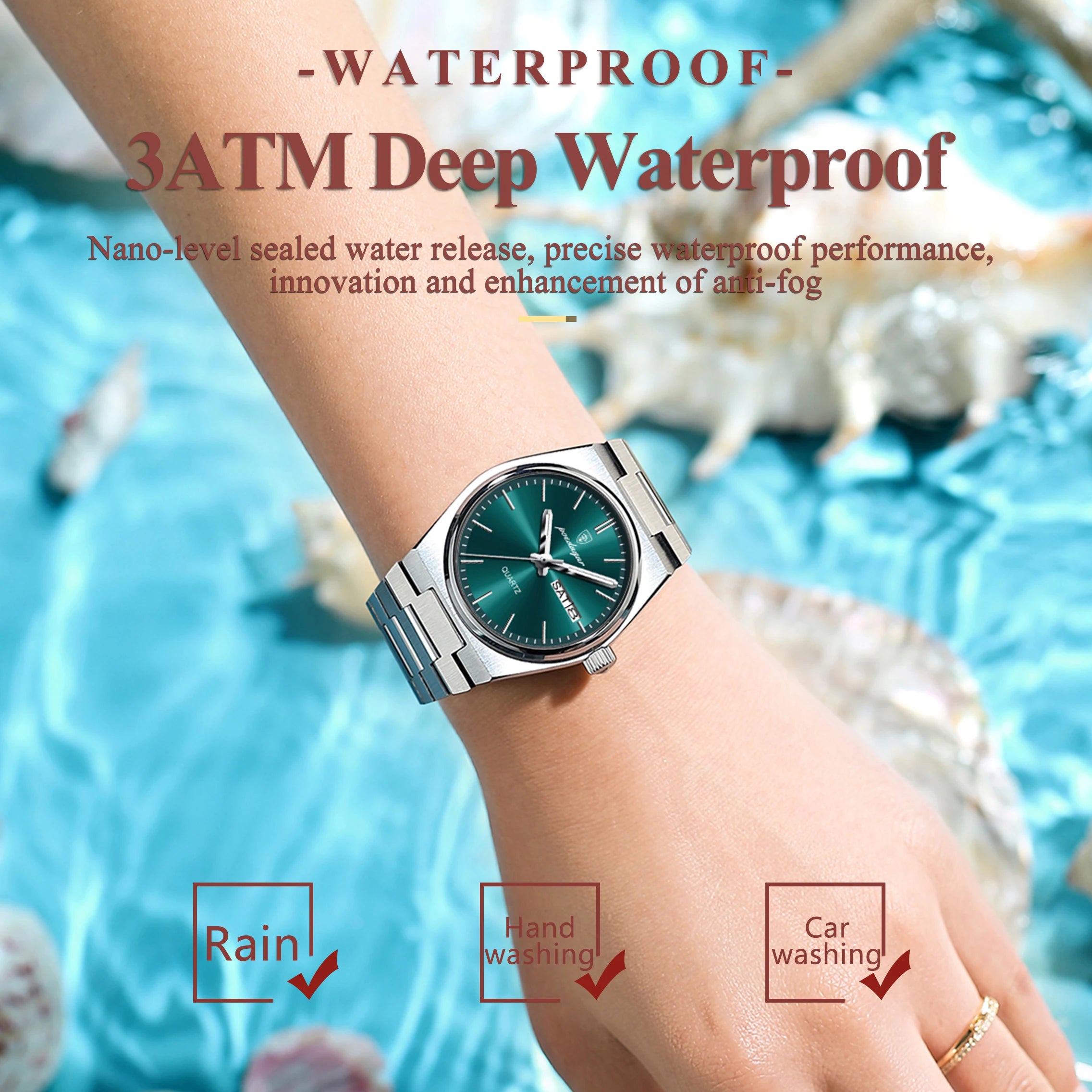 POEDAGAR Reloj Mujer Elegante Impermeable